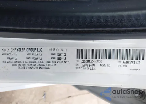 2012 Chrysler 200 Touring from USA, damaged, VIN 1C3CCBBB3CN149075